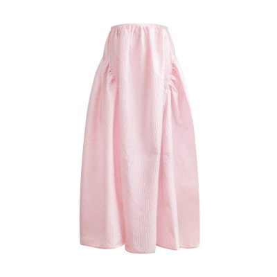 Textured Floral Bouffant Pleated Skirt 01