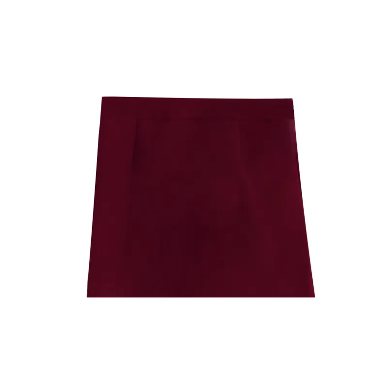 Vibrant Red Elegant Midi Skirt