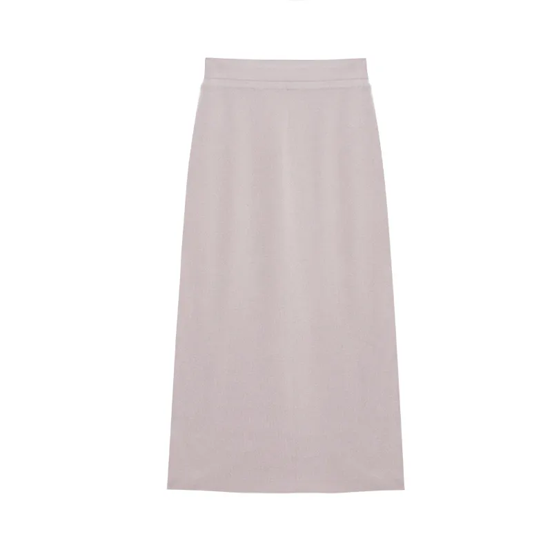 Wool Knit Bodycon Midi Skirt