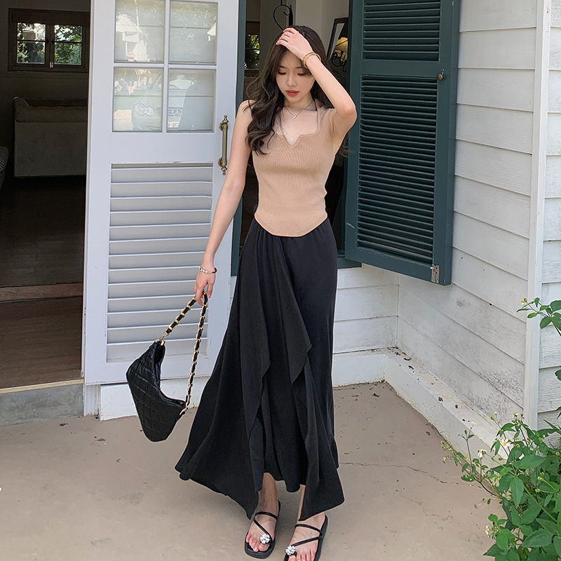 Asymmetrical Pleated Midi Skirt - Summer Flowy