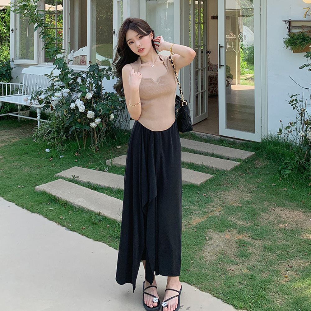 Asymmetrical Pleated Midi Skirt - Summer Flowy