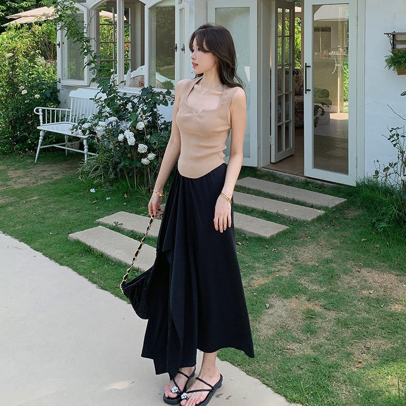 Asymmetrical Pleated Midi Skirt - Summer Flowy