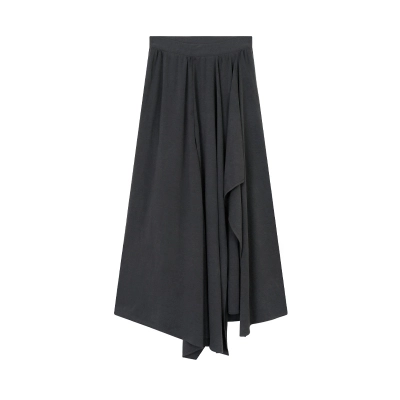 Asymmetrical Pleated Midi Skirt - Summer Flowy 02