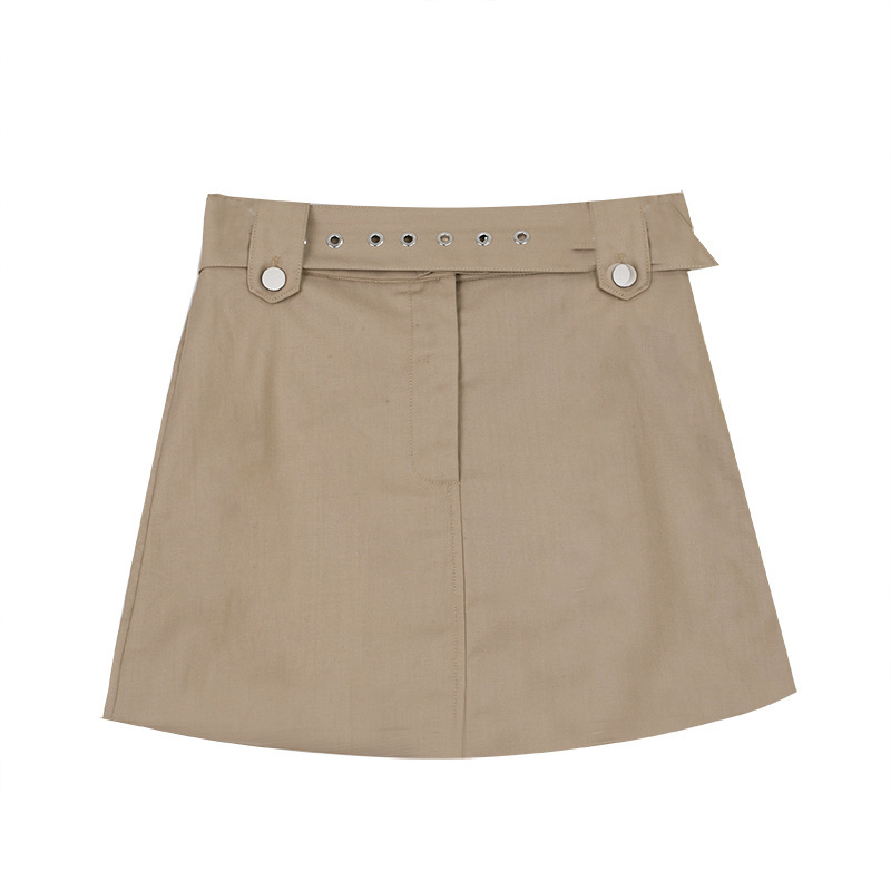 High-Waisted Summer A-Line Cargo Skirt