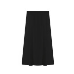 Matte Satin A-Line Midi Skirt With Buckle Belt