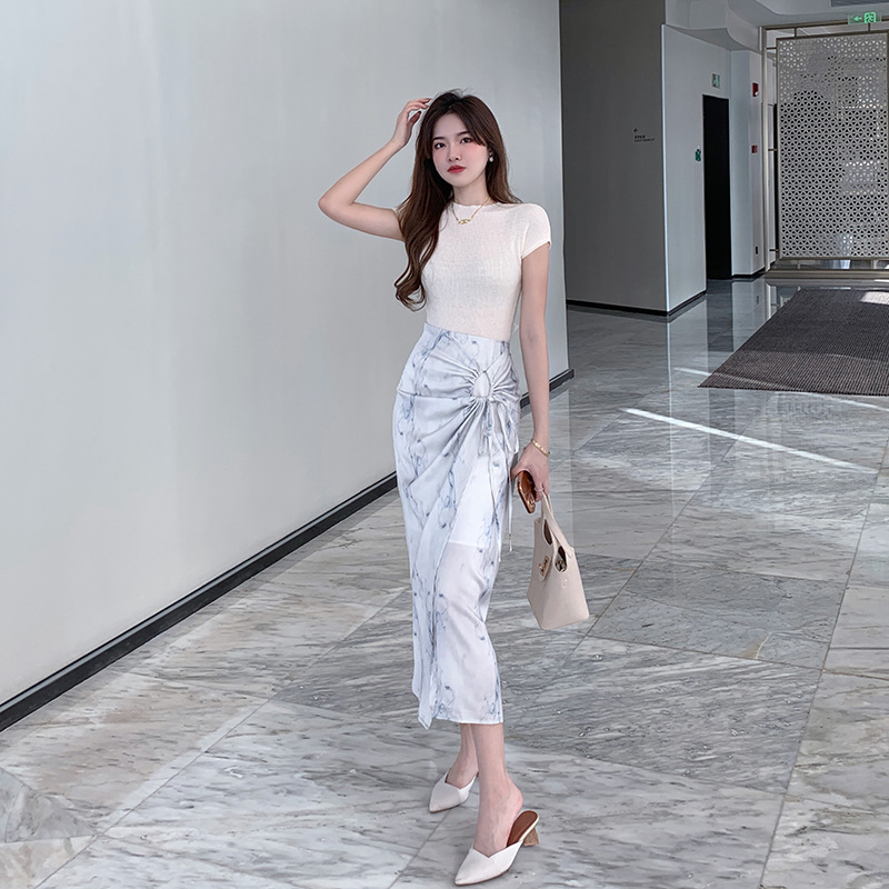 Printed Floral Cutout Midi Skirt - Elegant Spring & Summer Style