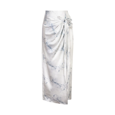Printed Floral Cutout Midi Skirt - Elegant Spring & Summer Style 01