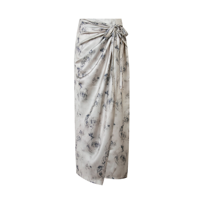 Printed Floral Cutout Midi Skirt - Elegant Spring & Summer Style