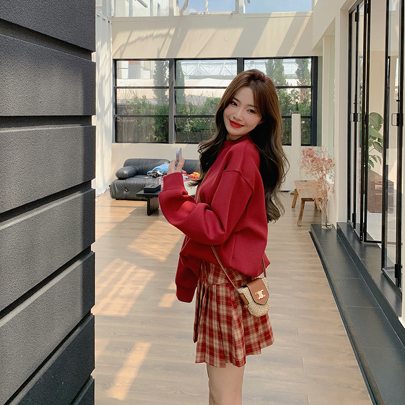 Red Plaid Pleated Mini Skirt - Trendy & Flirty