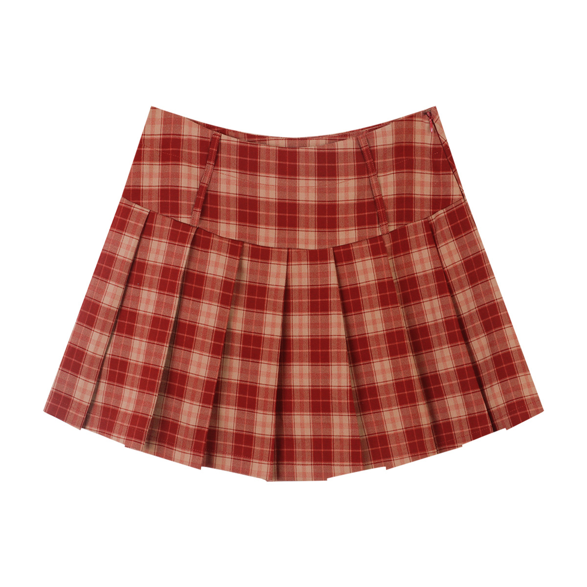 Red Plaid Pleated Mini Skirt - Trendy & Flirty