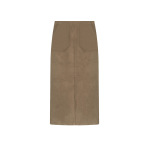 Retro Suede High-Waist Maxi Skirt