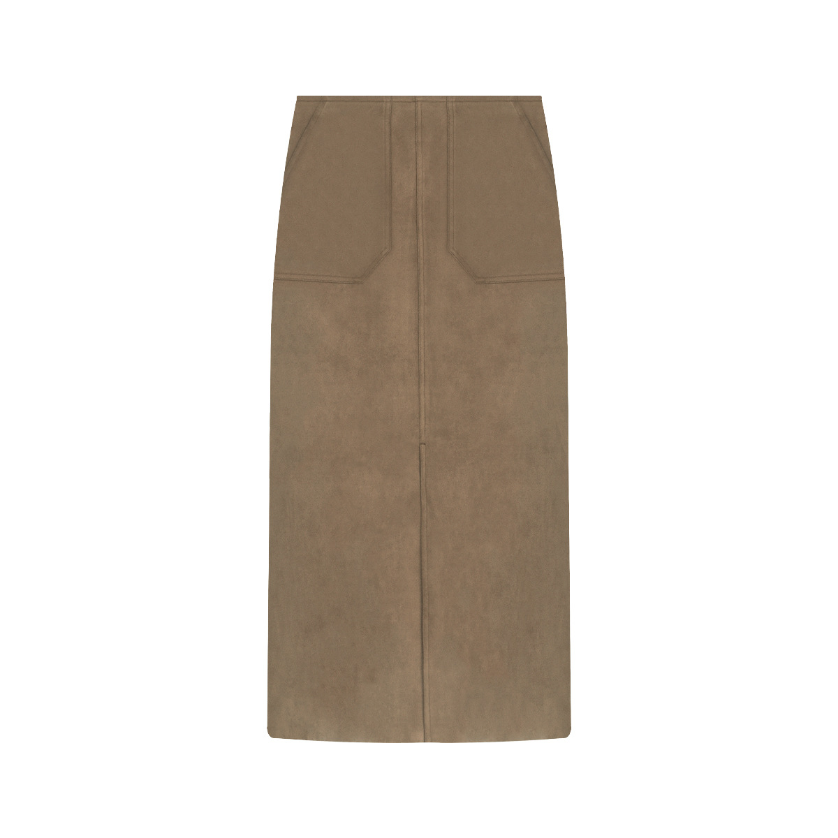 Retro Suede High-Waist Maxi Skirt