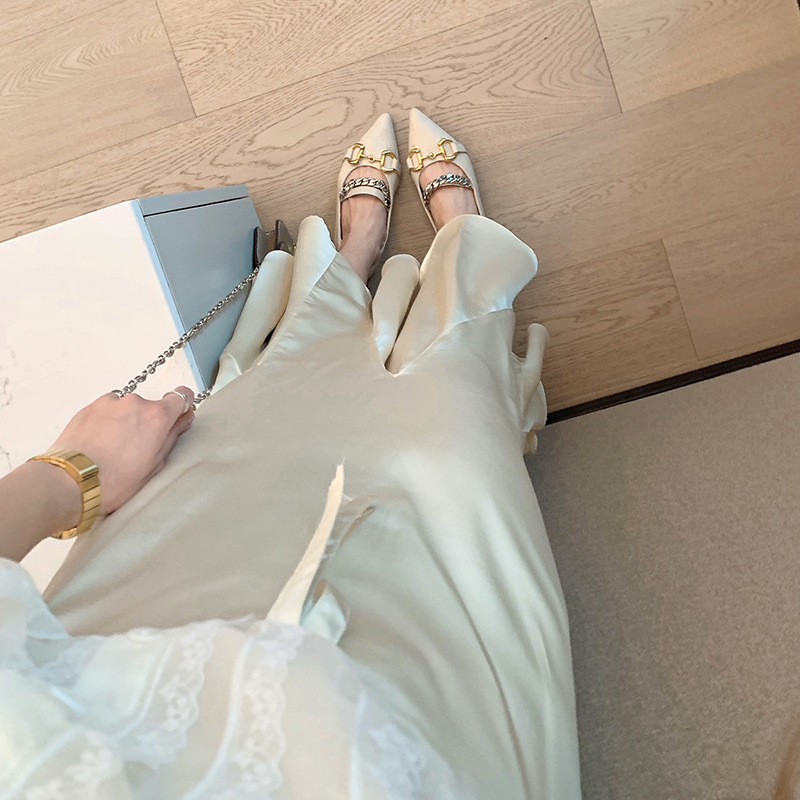 Silk Fish-Tail High-Waisted Midi Skirt - Elegant & Figure-Flattering