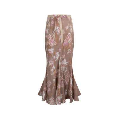 Silk Fish-Tail High-Waisted Midi Skirt - Elegant & Figure-Flattering 01