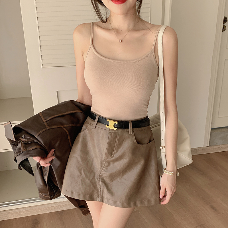 Slim-Fit A-Line Faux Suede Skirt