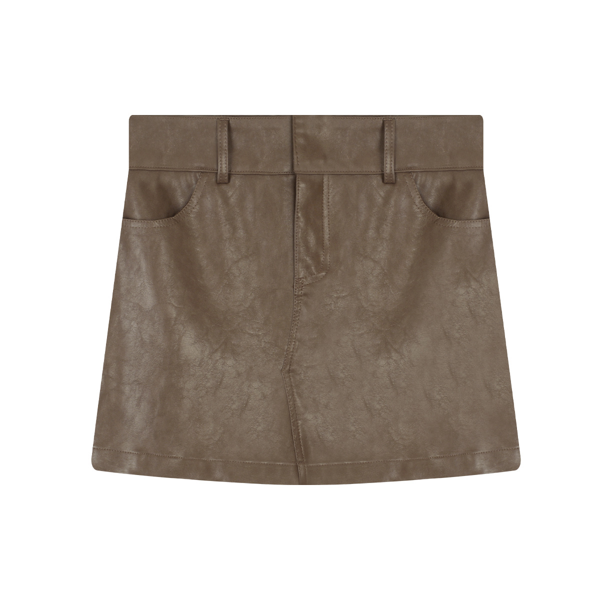 Slim-Fit A-Line Faux Suede Skirt
