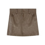 Slim-Fit A-Line Faux Suede Skirt