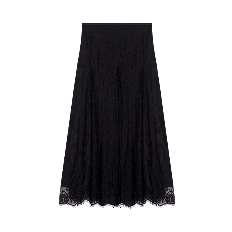 Slim-Fit Soft Lace Elegant Midi Skirt - Waist-Slimming