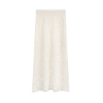 Sparkly Elastic Waistband Fish-Tail Midi Skirt
