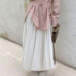 Wool Pleated High-Waist Versatile Midi Skirt
