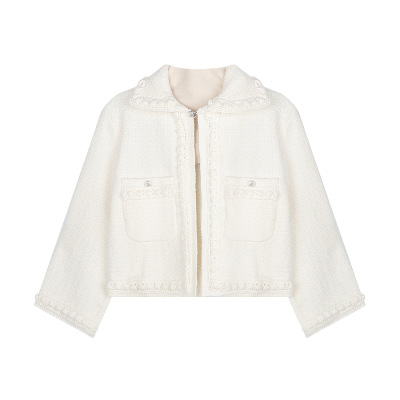3D Handwoven Ribbon Peter Pan Collar Jacket & Skirt Set 02