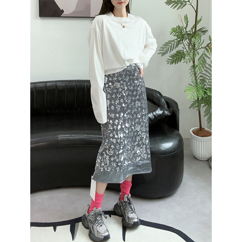 3D Tailored A-Line Glitter Skirt