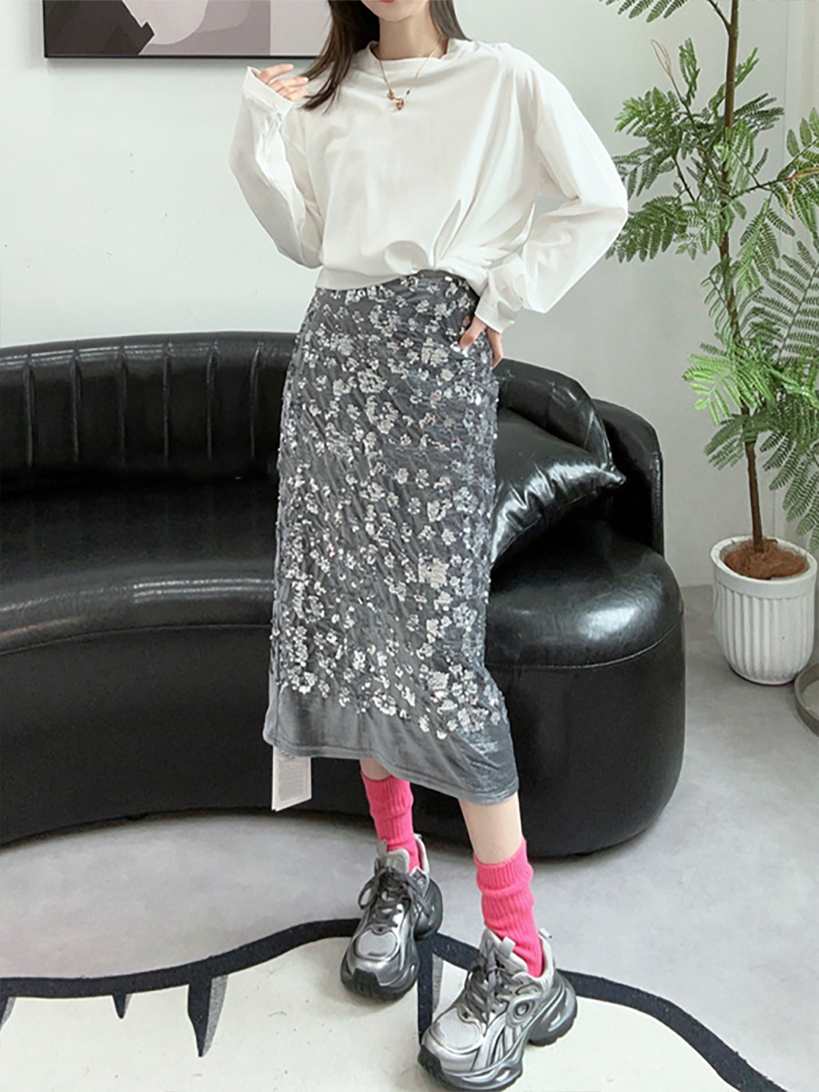 3D Tailored A-Line Glitter Skirt