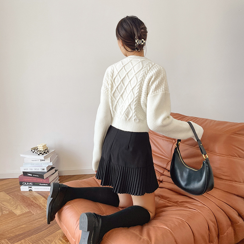 A-Line Pleated Mini Skirt