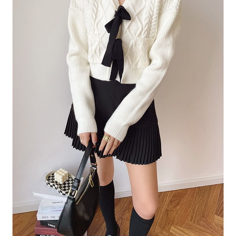 A-Line Pleated Mini Skirt