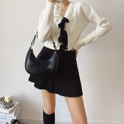 A-Line Pleated Mini Skirt 02