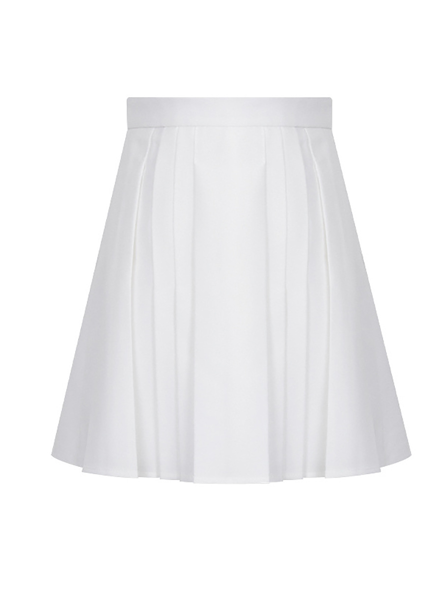 Academic Style High-Waisted A-Line Pleated Skirt