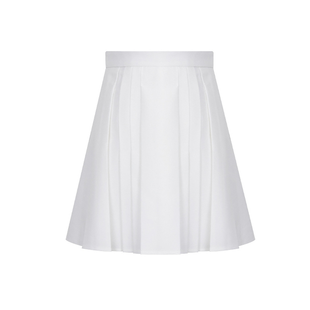 Academic Style High-Waisted A-Line Pleated Skirt
