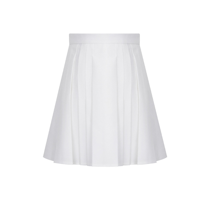 Academic Style High-Waisted A-Line Pleated Skirt