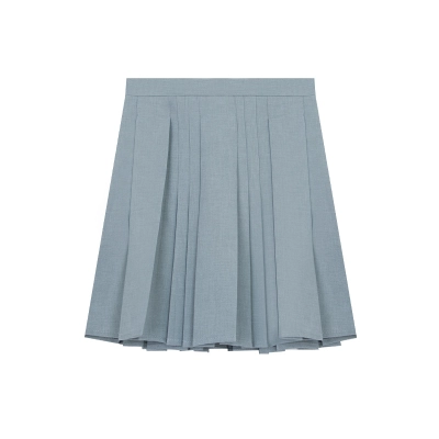 Academic Style High-Waisted A-Line Pleated Skirt 01
