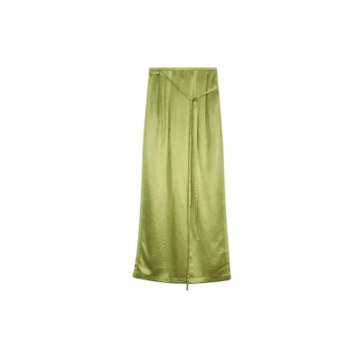 Chiffon-like Soft Pleated Skirt With Slit 02