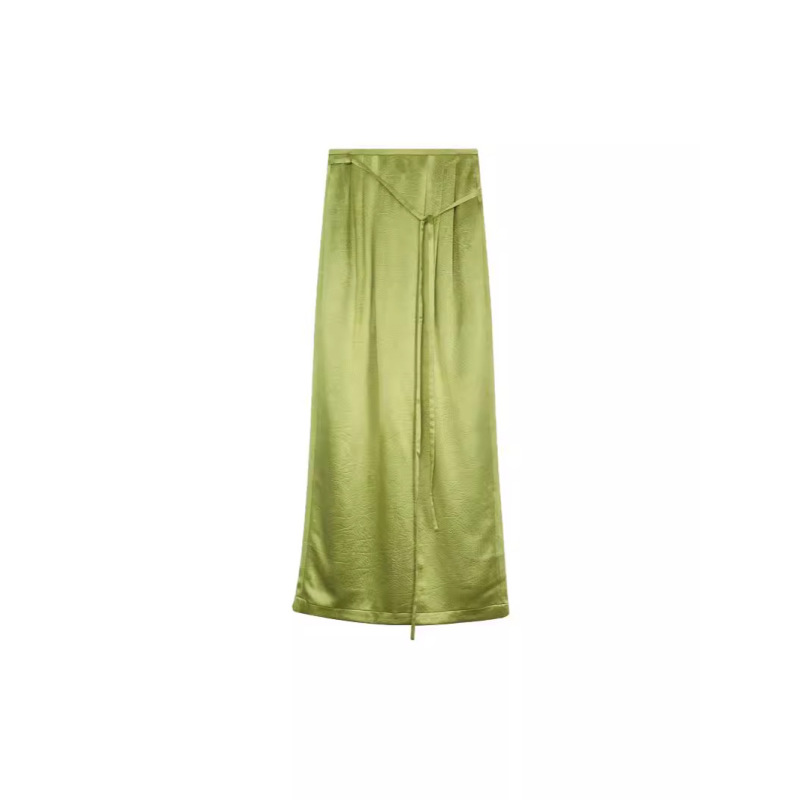 Chiffon-like Soft Pleated Skirt With Slit