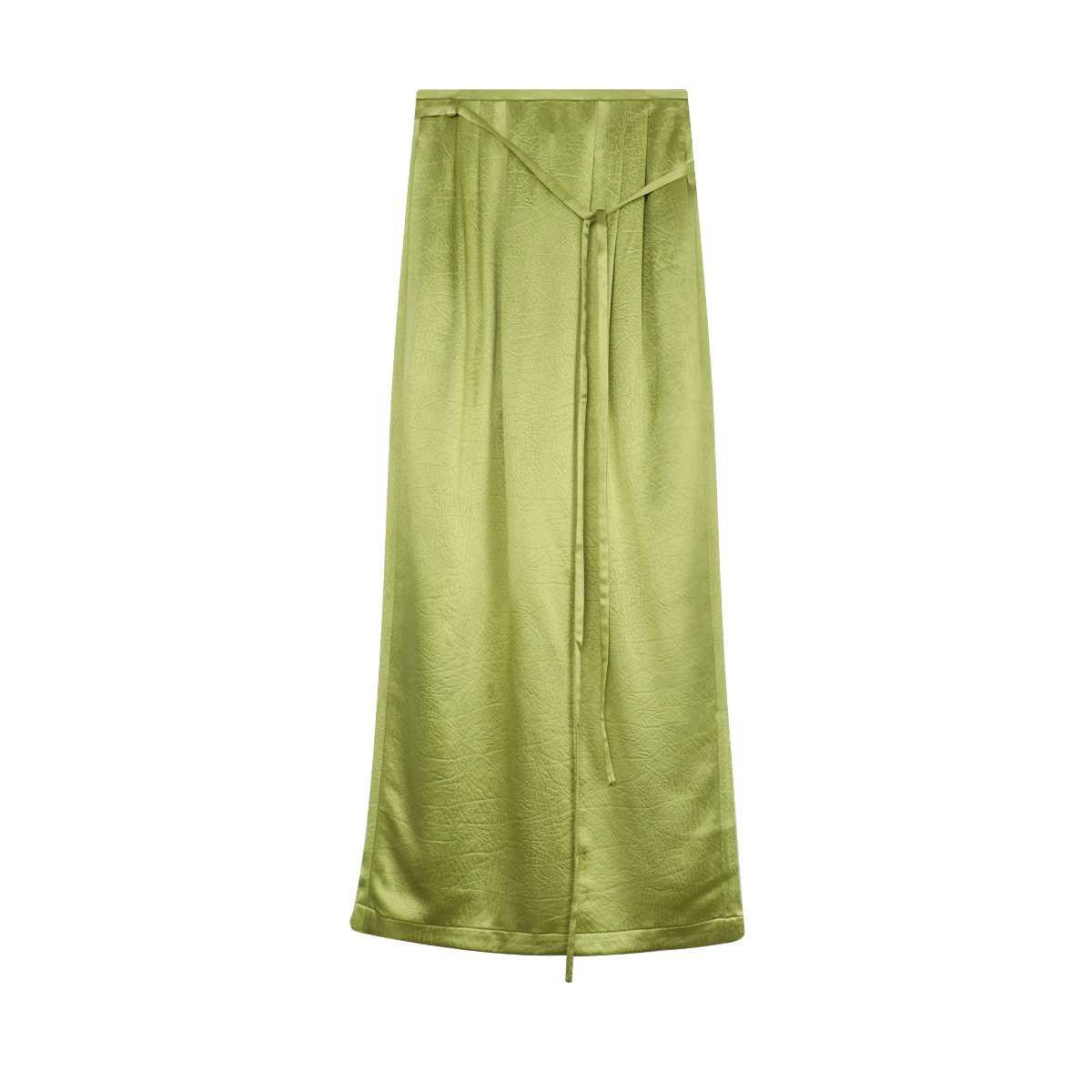 Chiffon-like Soft Pleated Skirt With Slit