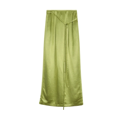 Chiffon-like Soft Pleated Skirt With Slit 01