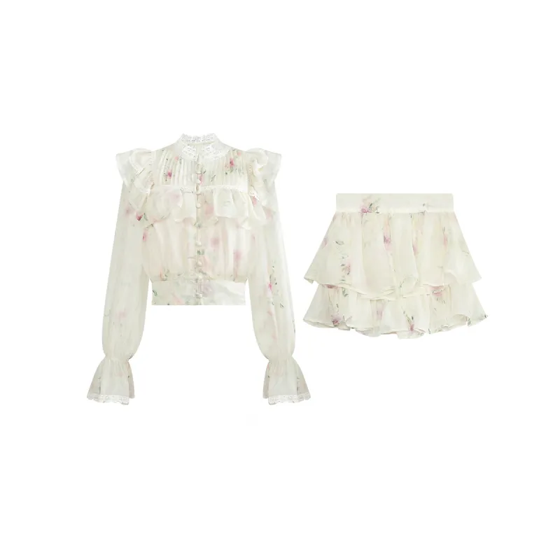 Chinese Embroidery Lace Vintage Suit