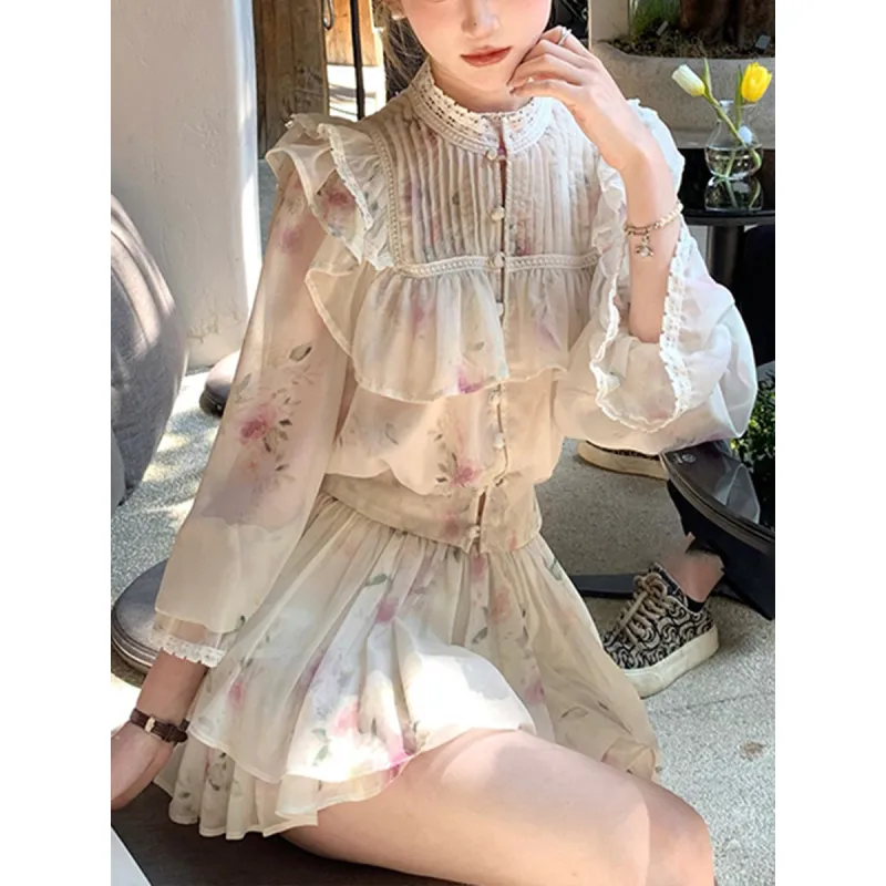 Chinese Embroidery Lace Vintage Suit