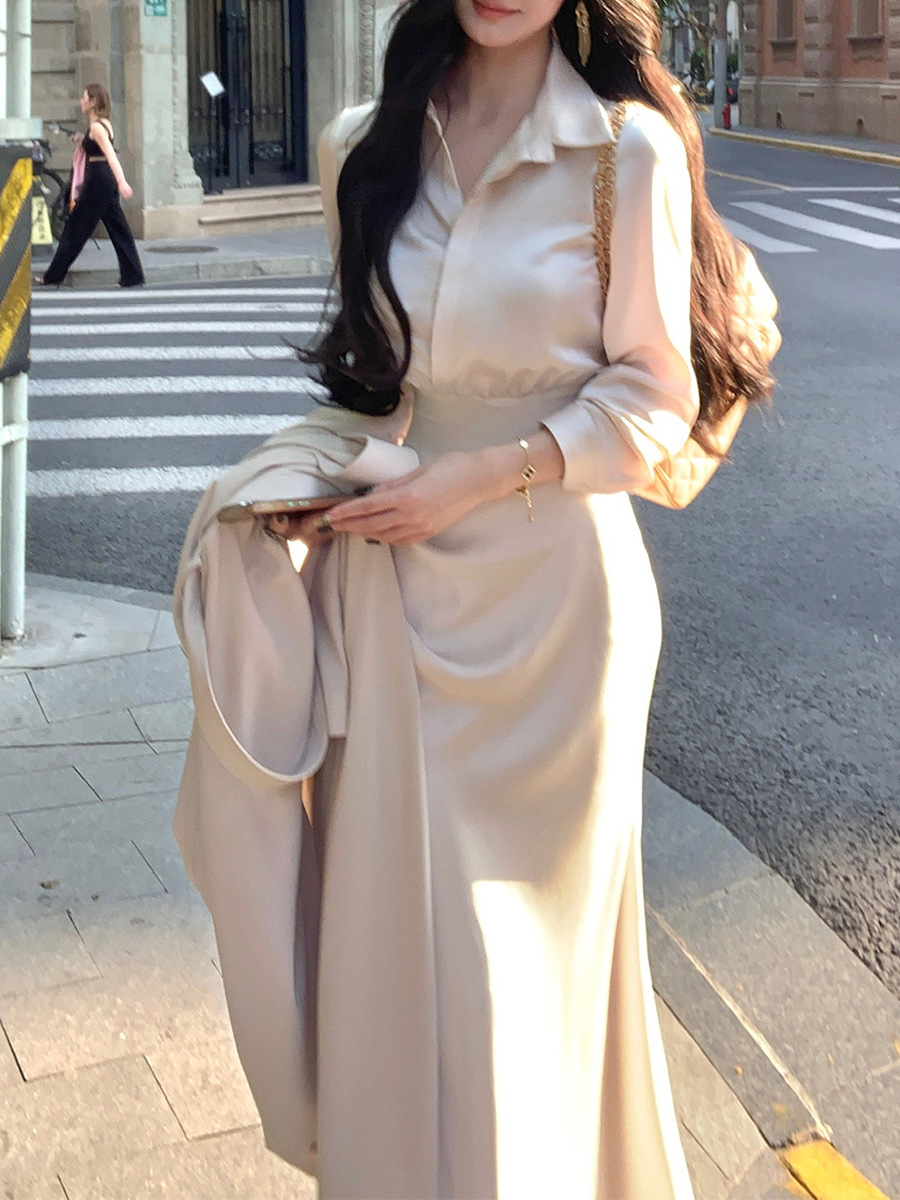 Elegant Waist-Cinched Shirt & Mermaid Skirt Set