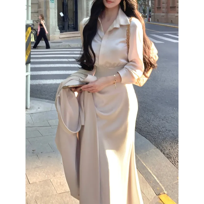 Elegant Waist-Cinched Shirt & Mermaid Skirt Set