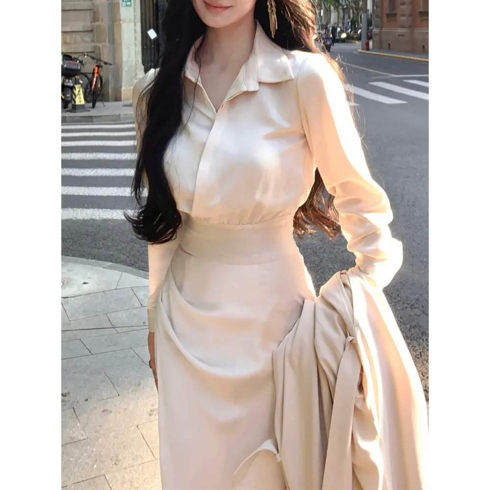 Elegant Waist-Cinched Shirt & Mermaid Skirt Set