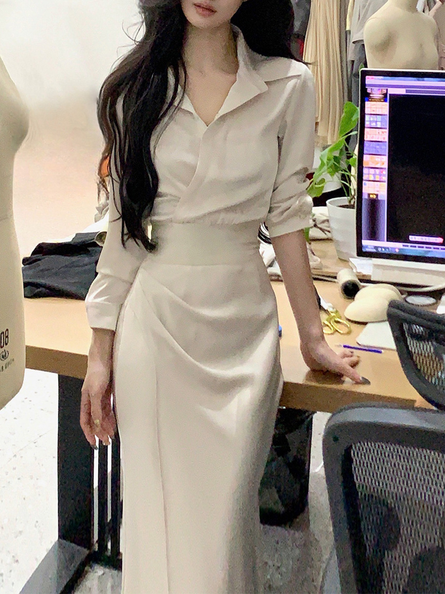 Elegant Waist-Cinched Shirt & Mermaid Skirt Set