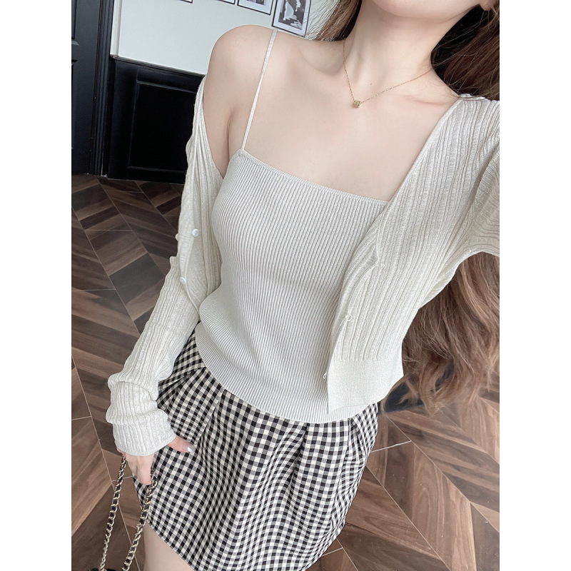 Floral-Patterned/Plain A-Line Skirt