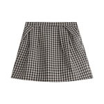 Floral-Patterned/Plain A-Line Skirt