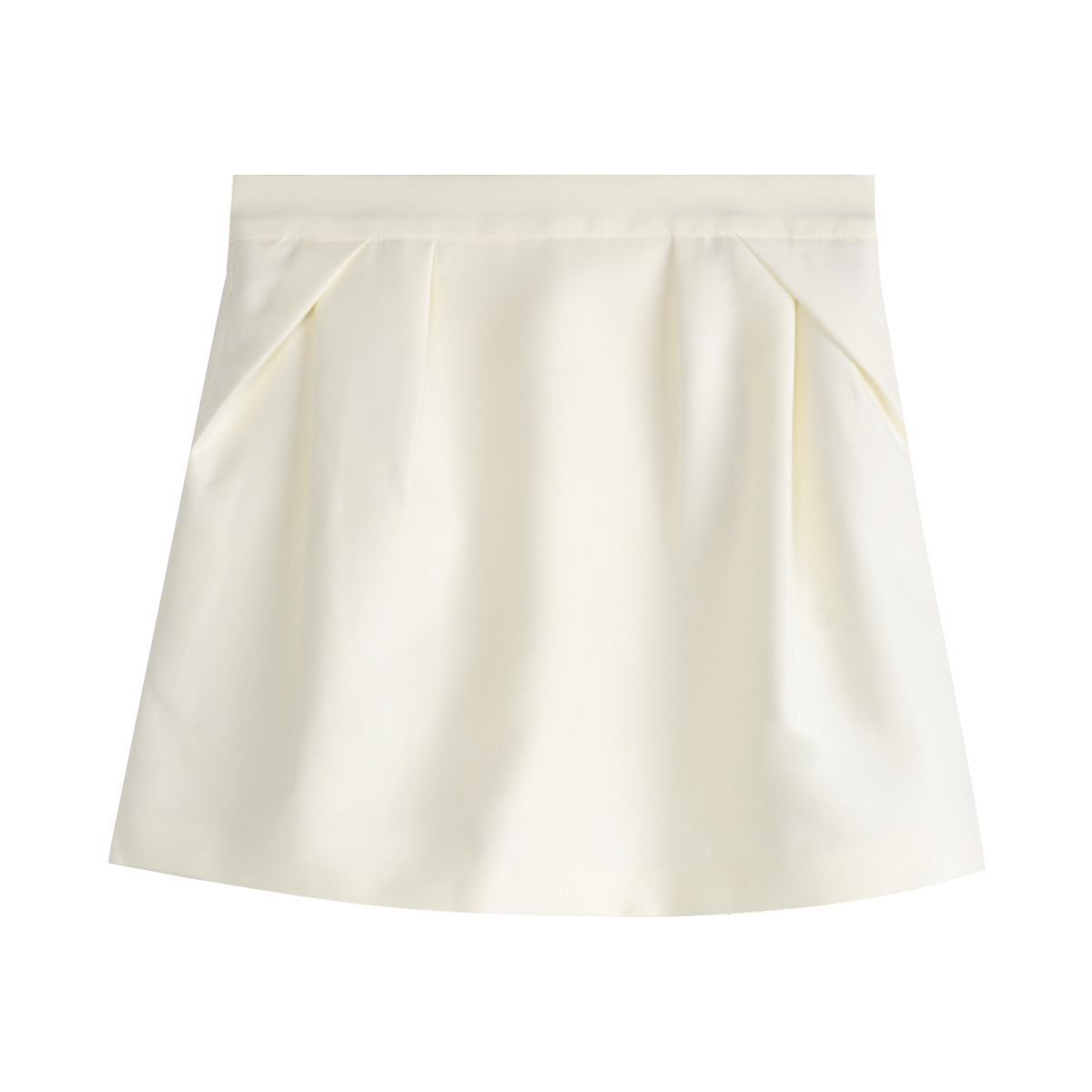 Floral-Patterned/Plain A-Line Skirt