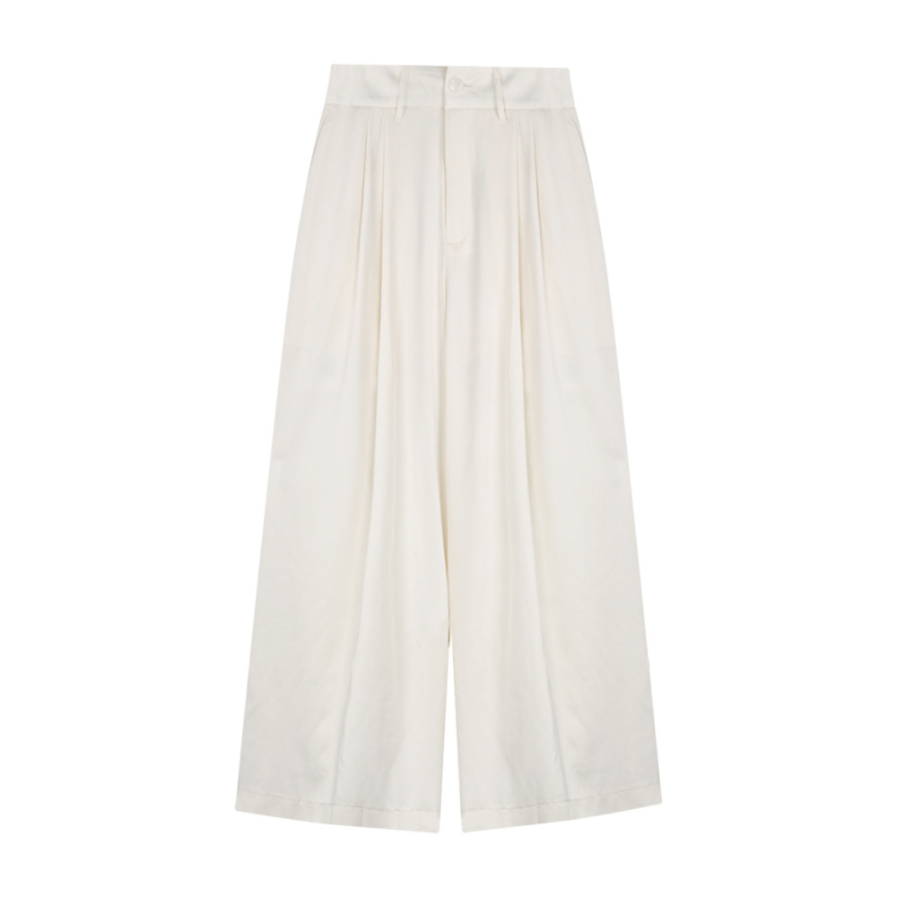 Off - shoulder Satin Off - the - shoulder Top and Wide - leg Pants Set