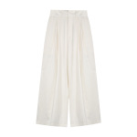 Off - shoulder Satin Off - the - shoulder Top and Wide - leg Pants Set