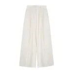 Off - shoulder Satin Off - the - shoulder Top and Wide - leg Pants Set